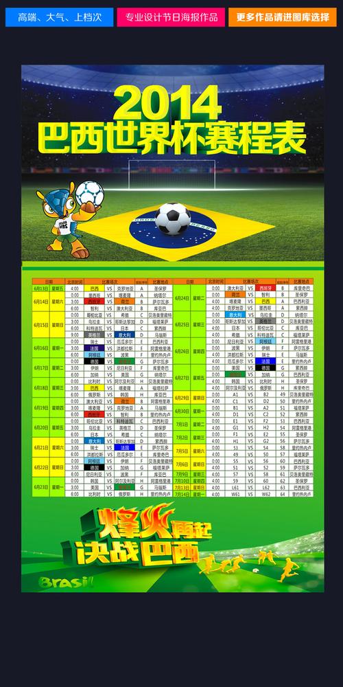 世界杯赛事安排表巴西