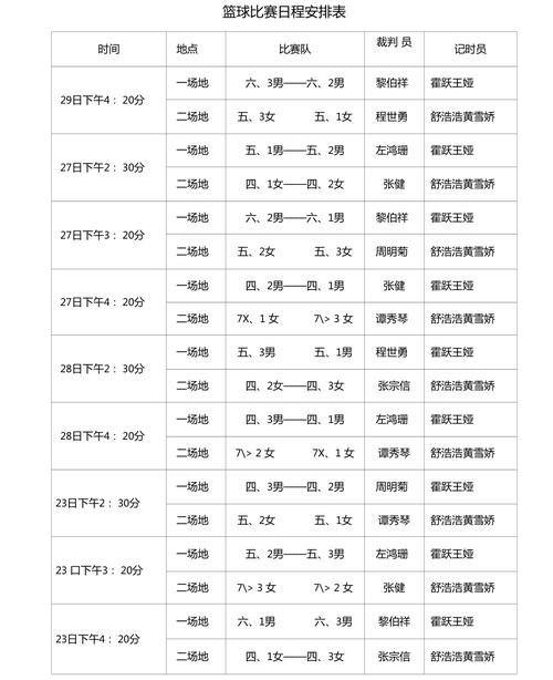 中国男篮赛程安排