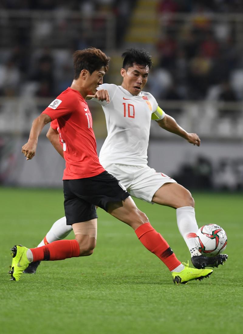 中国足球对韩国足球2021